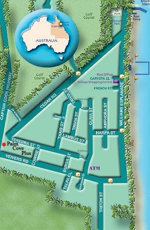 Map of Palm Cove Australia
